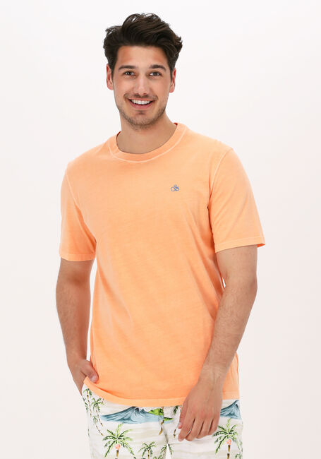 Oranje SCOTCH & SODA T-shirt GARMENT-DYED CREWNECK TEE WITH EMBROIDERY LOGO - large