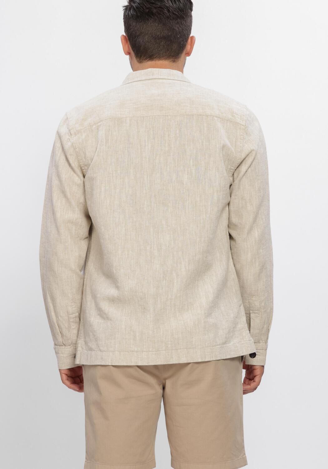 Beige PROFUOMO  OVERSHIRT RAW - large