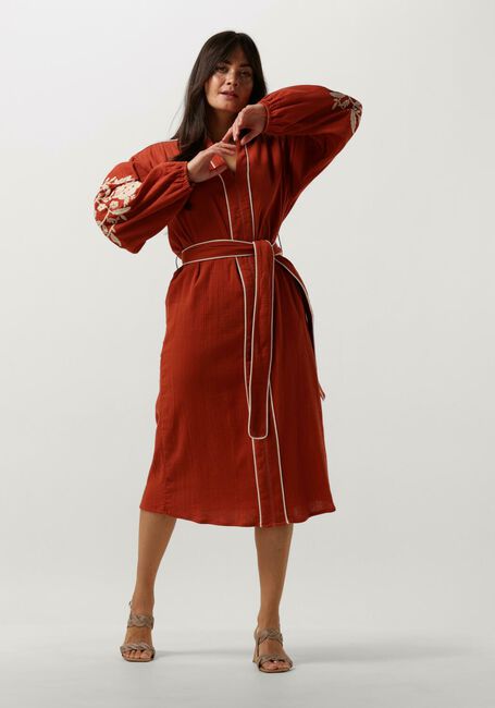 Rode STELLA FOREST Midi jurk E24RO012 - large