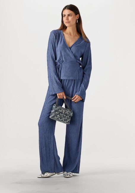 COLOURFUL REBEL Pantalon large MELODY STRUCTURE STRAIGHT PANTS en bleu - large