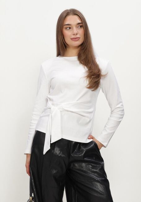 Witte CO'COUTURE  ORIANECC LS PLEAT TIE TEE - large