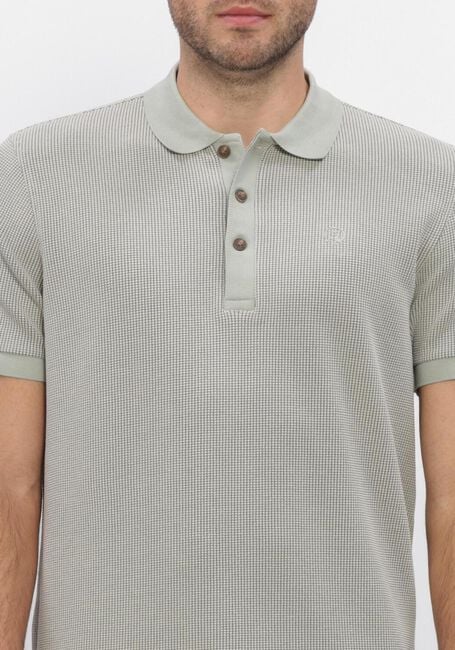 Lichtblauwe CAST IRON Polo REGULAR FIT TWO TONE WAFFLE - large