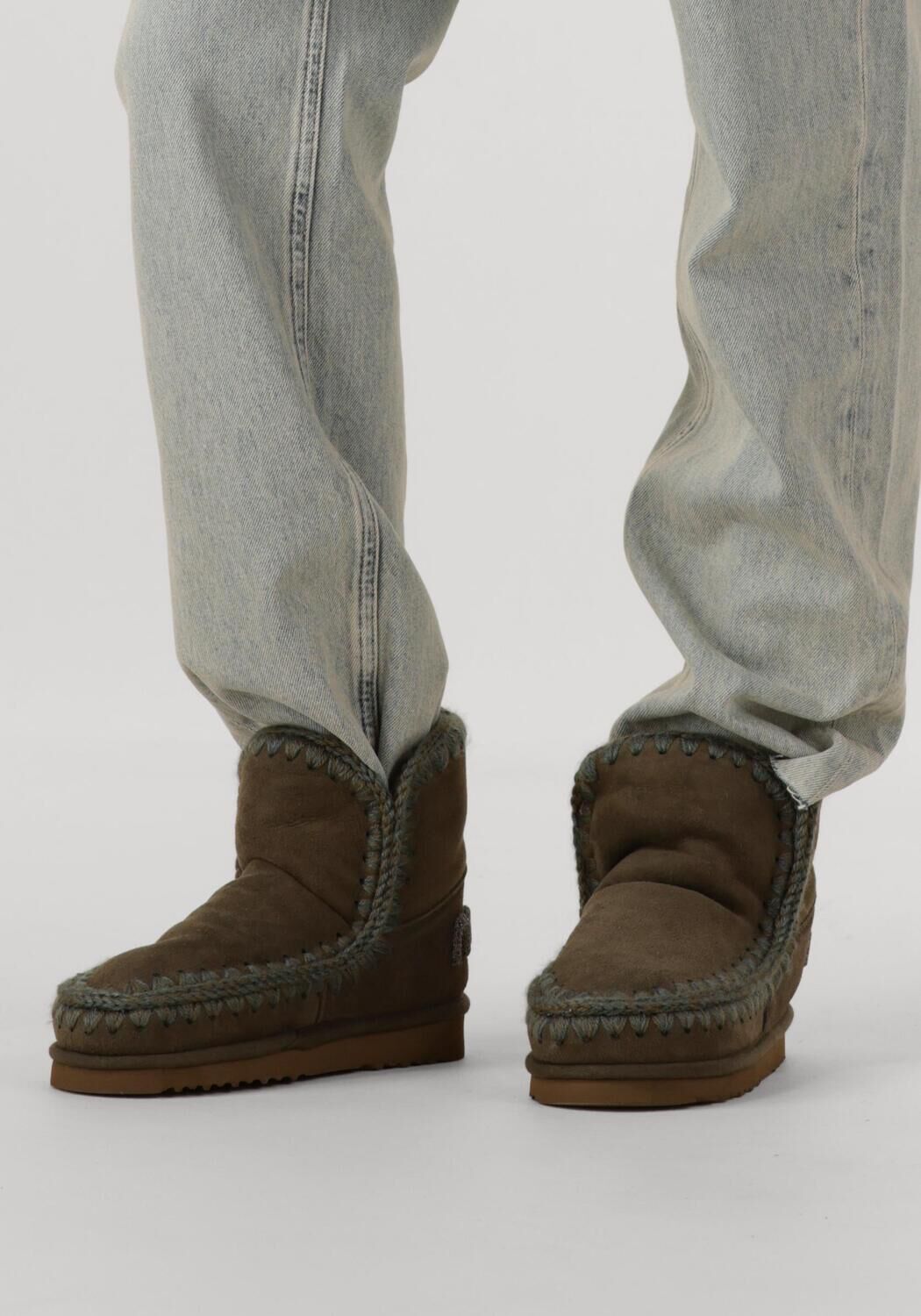 MOU Bottes fourrure ESKIMO 18 GLITTER LOGO en vert - large