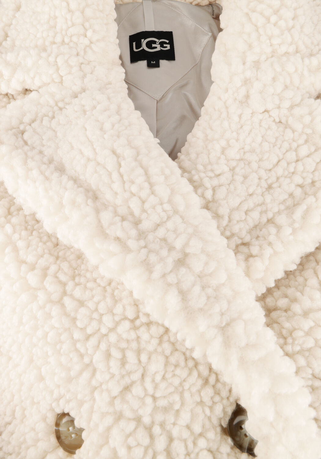 Witte UGG Teddy jas GERTRUDE LONG TEDDY COAT - large