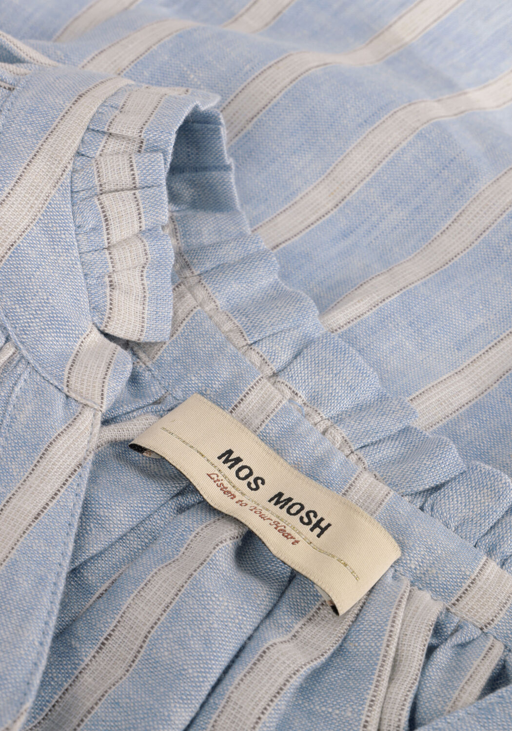 MOS MOSH SAFI STRIPED LINEN SHIRT Blouses Bleu clair - large