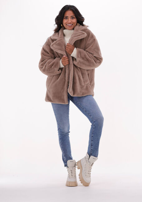 NOTRE-V Manteau en fausse fourrure FUR COAT SHORT en taupe - large