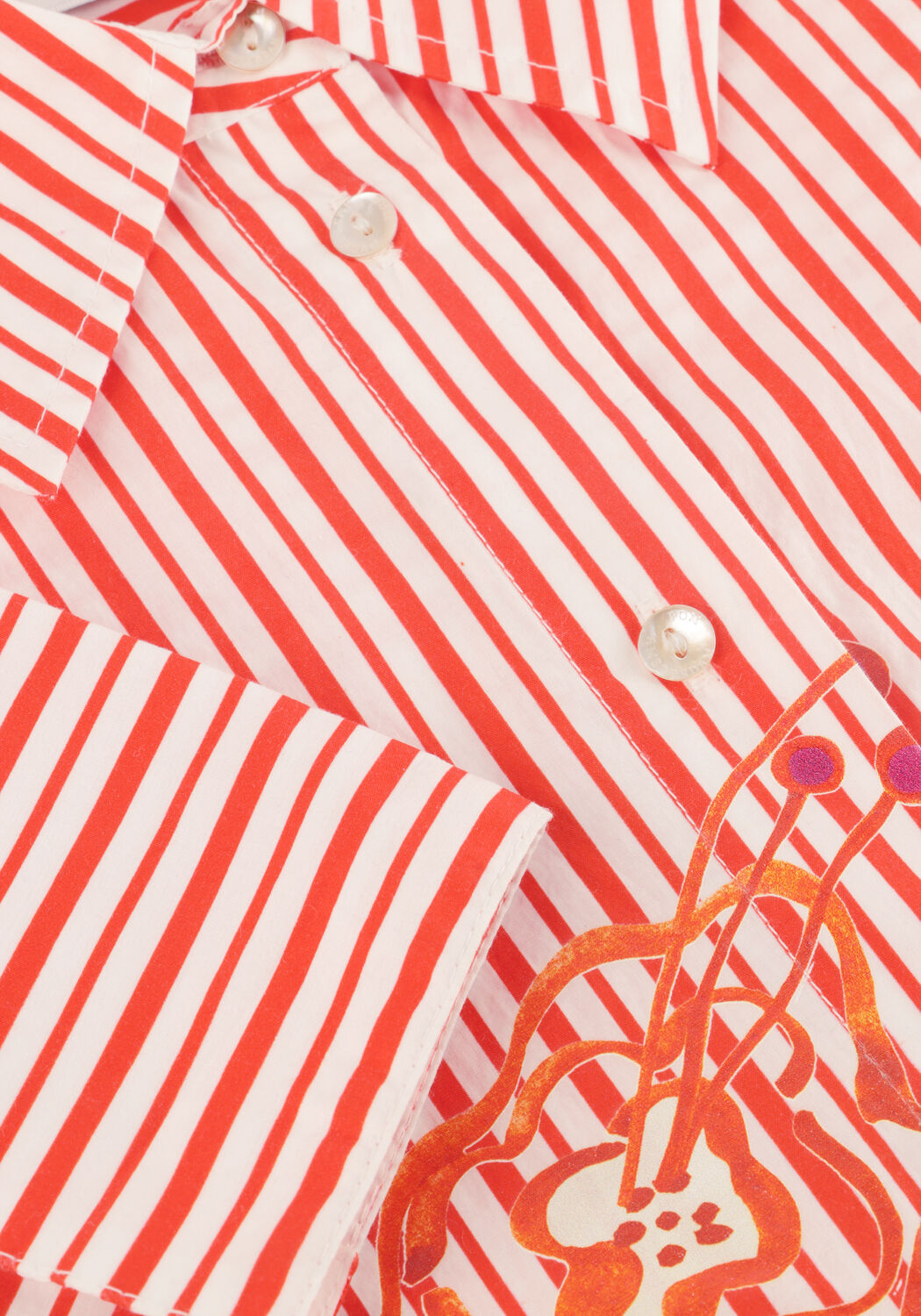 Multi POM AMSTERDAM  BLOUSE POPLIN STRIPED ORANGE - large