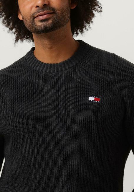 TOMMY JEANS Pull TJM REG TONAL XS BADGE SWEATER en noir - large