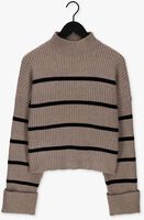 Taupe CO'COUTURE Trui ROW STRIPE BOX CROP KNIT
