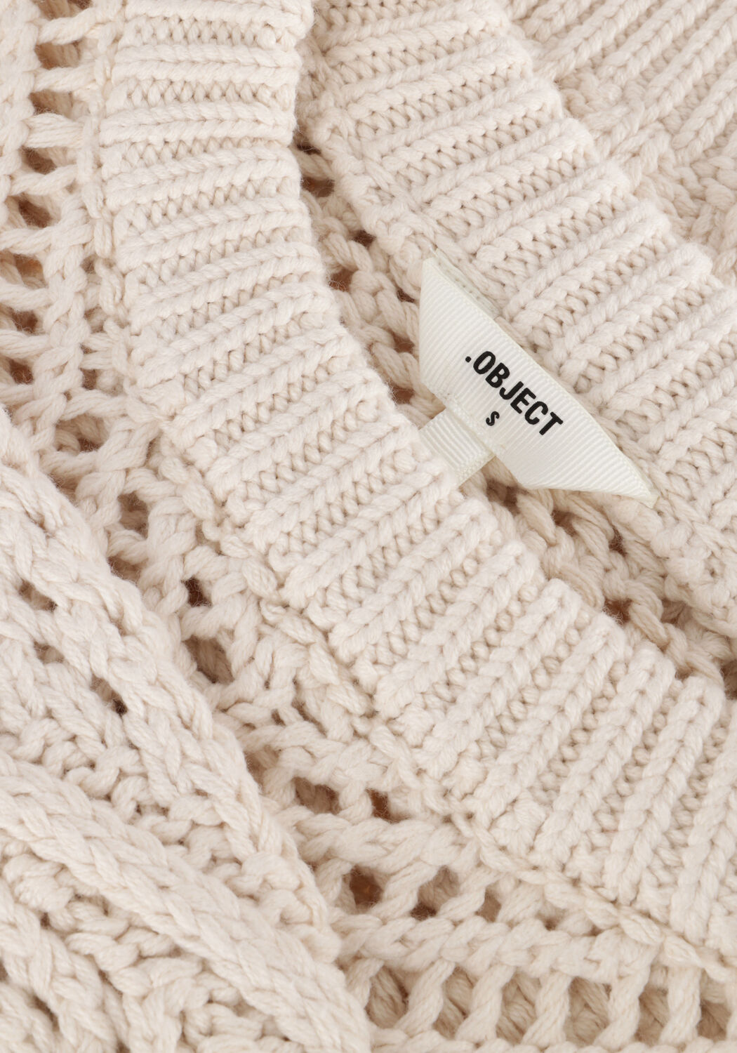 Gebroken wit OBJECT Trui OBJDEDE KNIT L/S OZ PULLOVER - large