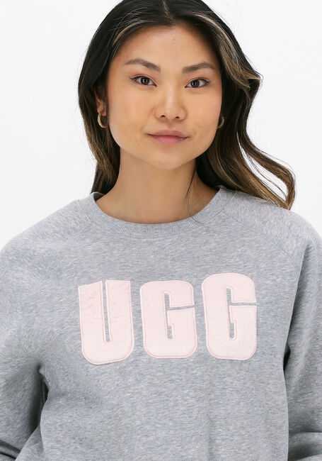 Grijze UGG Sweater W MADELINE FUZZY LOGO CREWNECK - large