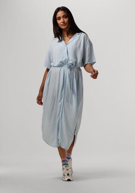 Lichtblauwe MSCH COPENHAGEN Midi jurk MSCHCARLYA SS SHIRT DRESS - large