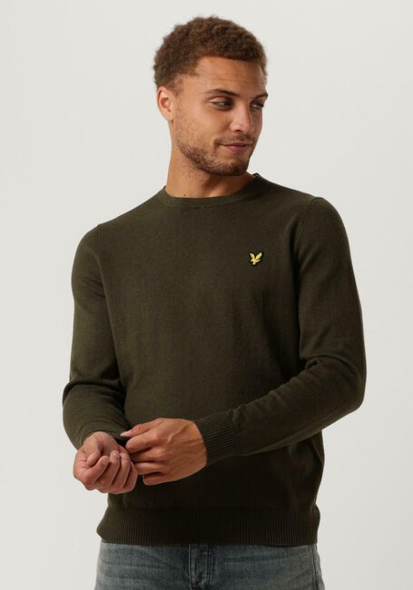 Groene LYLE & SCOTT Trui CREW NECK COTTON MERINO JUMPER - large