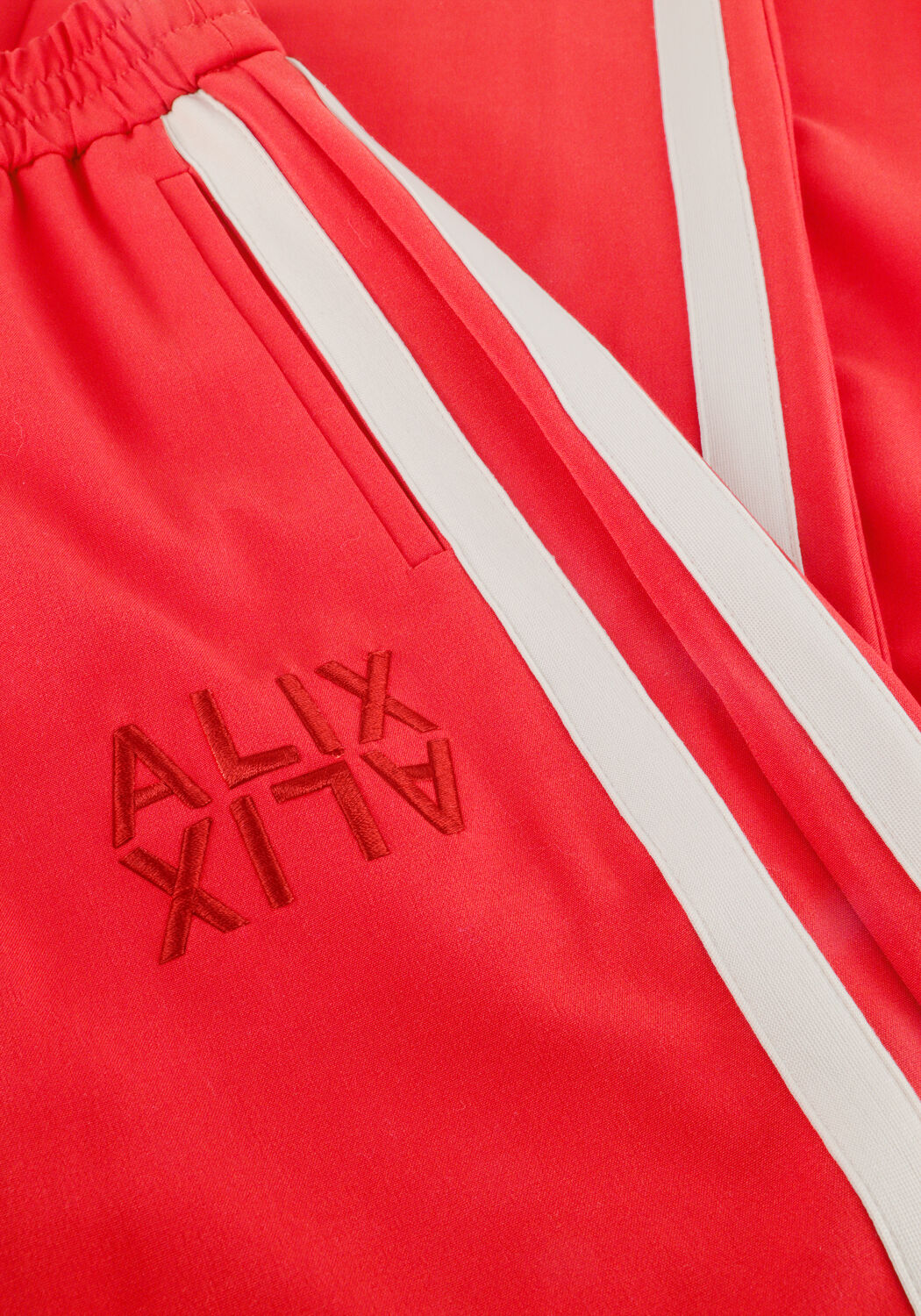 Rode ALIX THE LABEL Broeken/jumpsuits LADIES WOVEN STRASS STRIPE PANTS - large