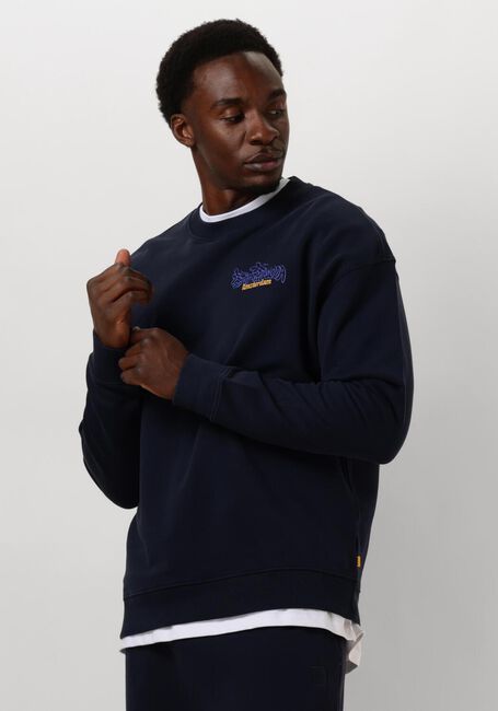 Donkerblauwe SCOTCH & SODA Trui FRONT BACK ARTWORK SWEATSHIRT - large