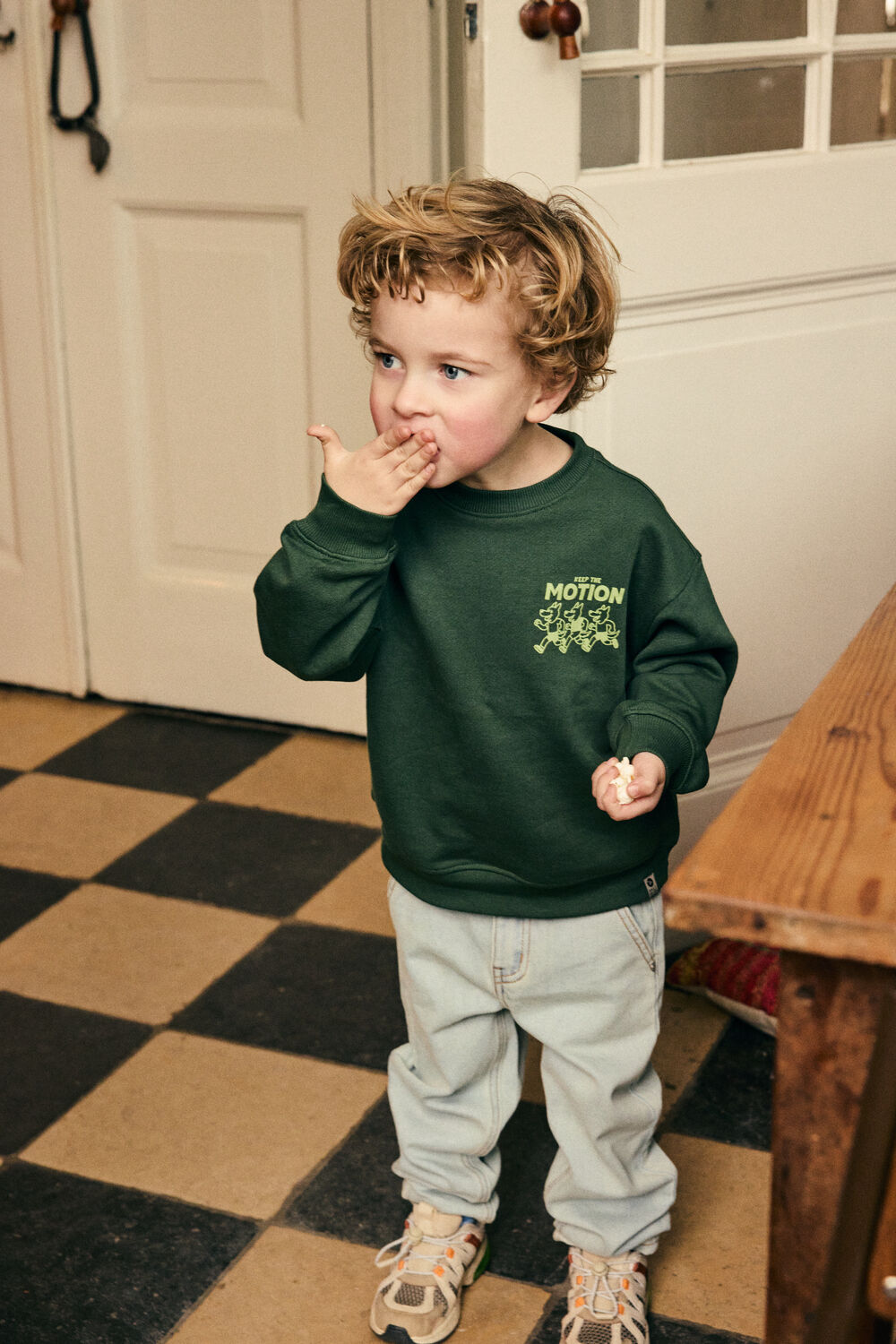 DAILY7 Chandail OVERSIZED SWEATER BACKPRINT Vert fonc&eacute; - large
