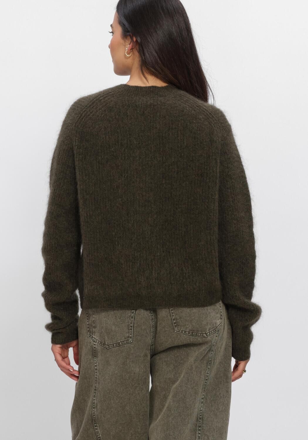 SECOND FEMALE Gilet ANDREA KNIT RIB LS CARDIGAN en noir - large