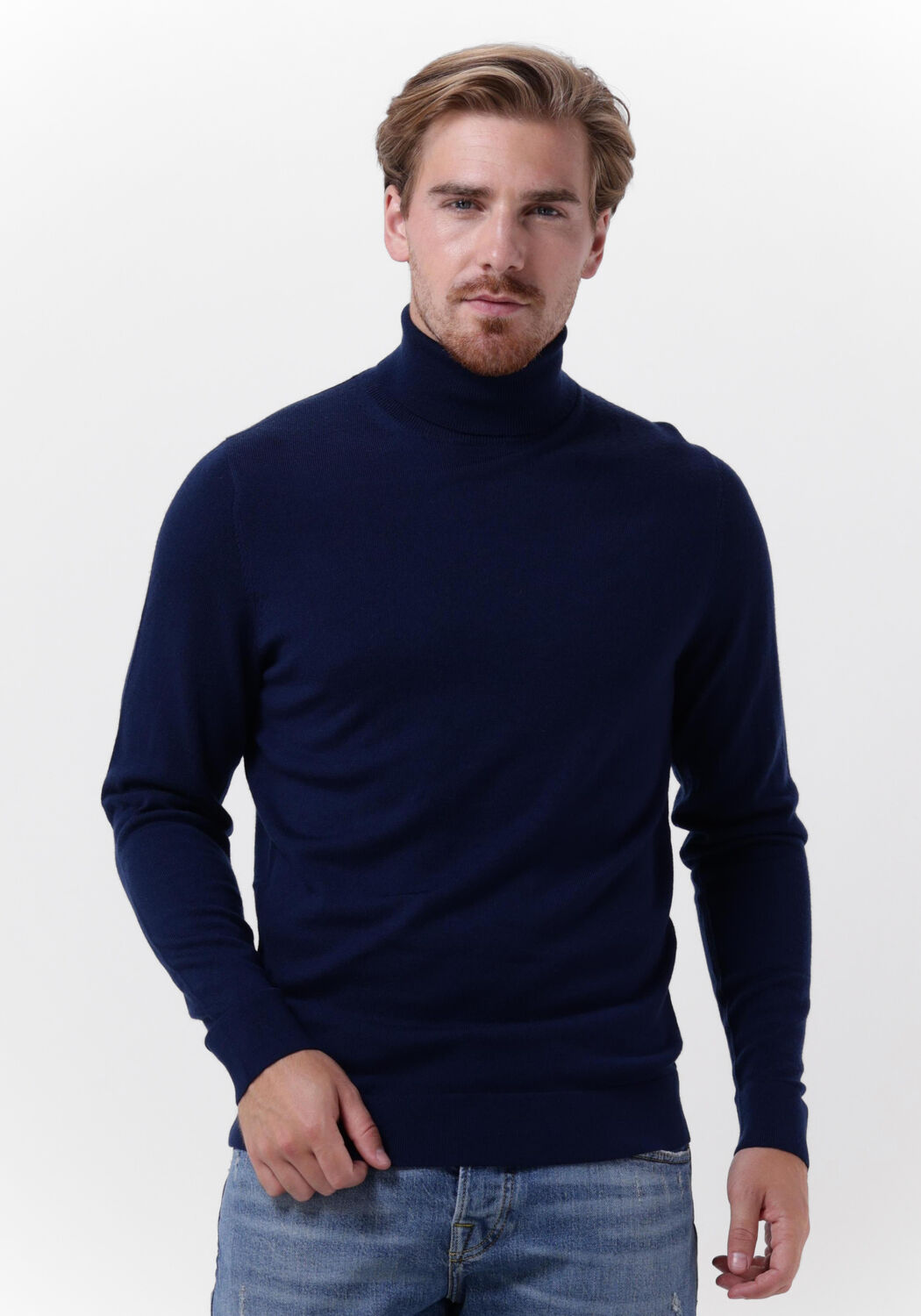 CALVIN KLEIN Col roule MERINO TURTLE NECK Bleu fonce Omoda