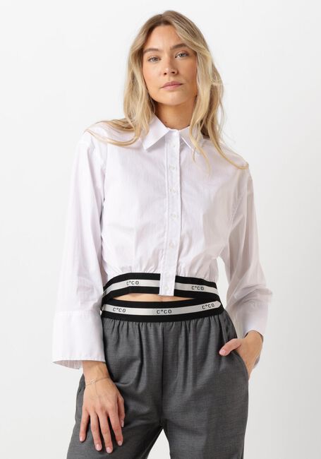 Witte CO'COUTURE  COTTON CRISP LOGO CROP SHIRT - large