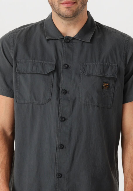 Donkergrijze PME LEGEND Casual overhemd SHORT SLEEVE SHIRT CTN  BEDFORD - large