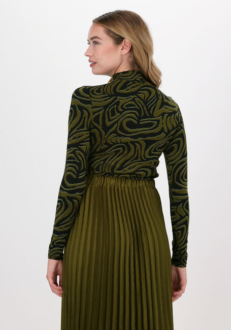 SCOTCH & SODA T-shirt PRINTED LONG-SLEEVED HIGH NECK en vert - large