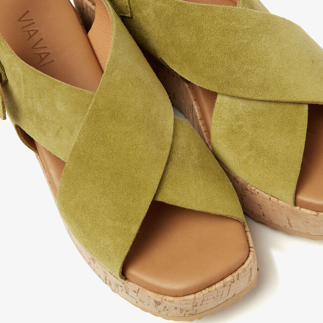 VIA VAI Sandales plates SISSEL RAISE en vert - large