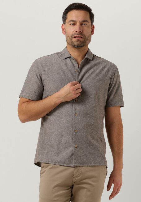 ANERKJENDT Chemise décontracté AKLEON S/S COT/LINEN SHIRT en marron - large