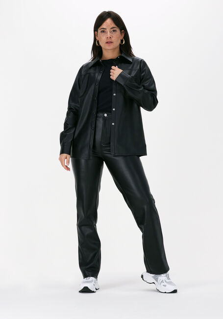 Zwarte NA-KD Chino HIGHWAIST PU PANTS - large