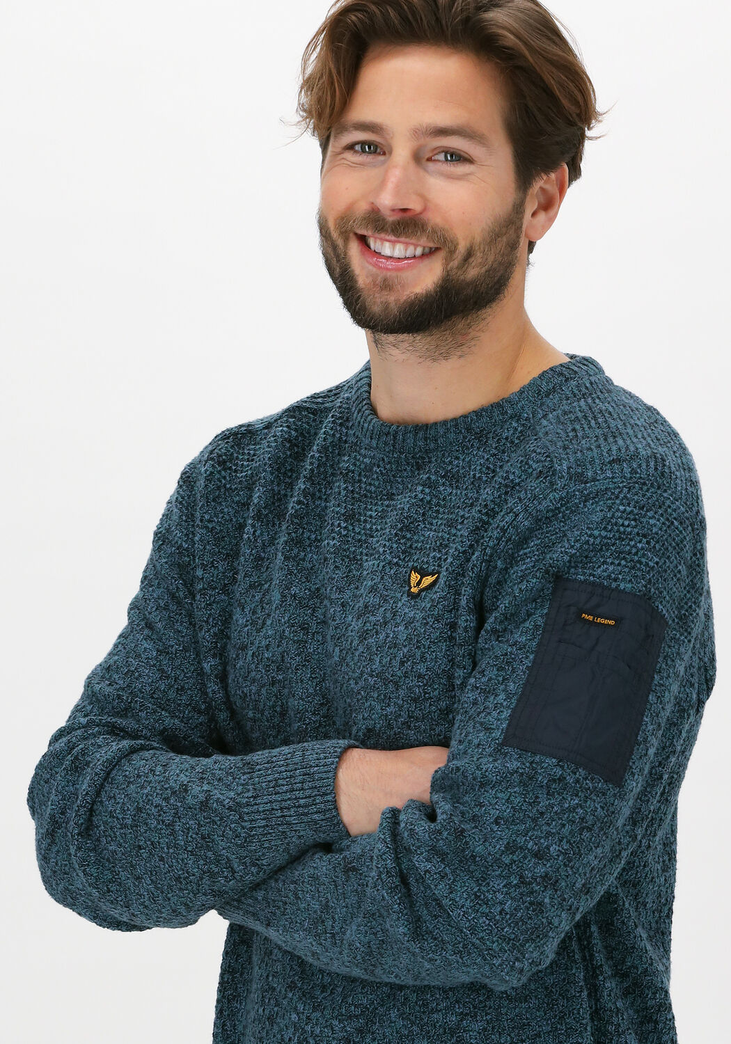 Petrol PME LEGEND Trui R NECK COTTON MOULINE Omoda