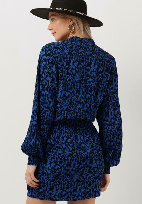 ALIX THE LABEL Mini robe LADIES WOVEN SKETCHY ANIMAL DRESS WITH KNOT Cobalt - large