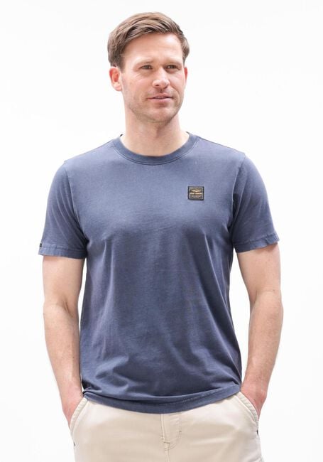 PME LEGEND T-shirt ACID WASH + GARMENT DYE en bleu - large