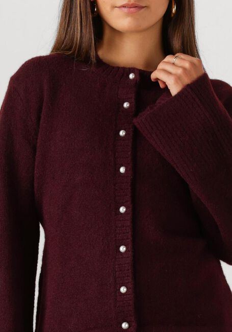 NEO NOIR Gilet MIXIE KNIT CARDIGAN Bordeaux - large