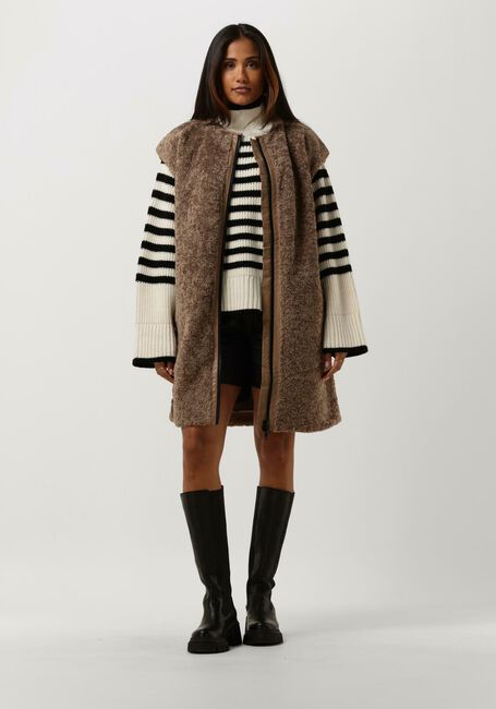 CO'COUTURE Gilet VERONIC FUR en marron - large