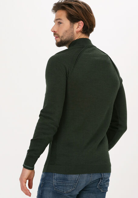 Olijf CAST IRON Trui MOCK NECK TECH MERINO - large