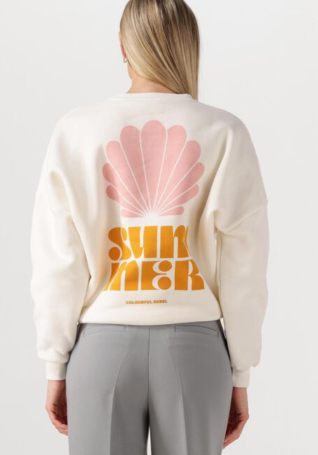Witte COLOURFUL REBEL Trui SUMMER SHELL DROPPED SHOULDER SWEAT - large