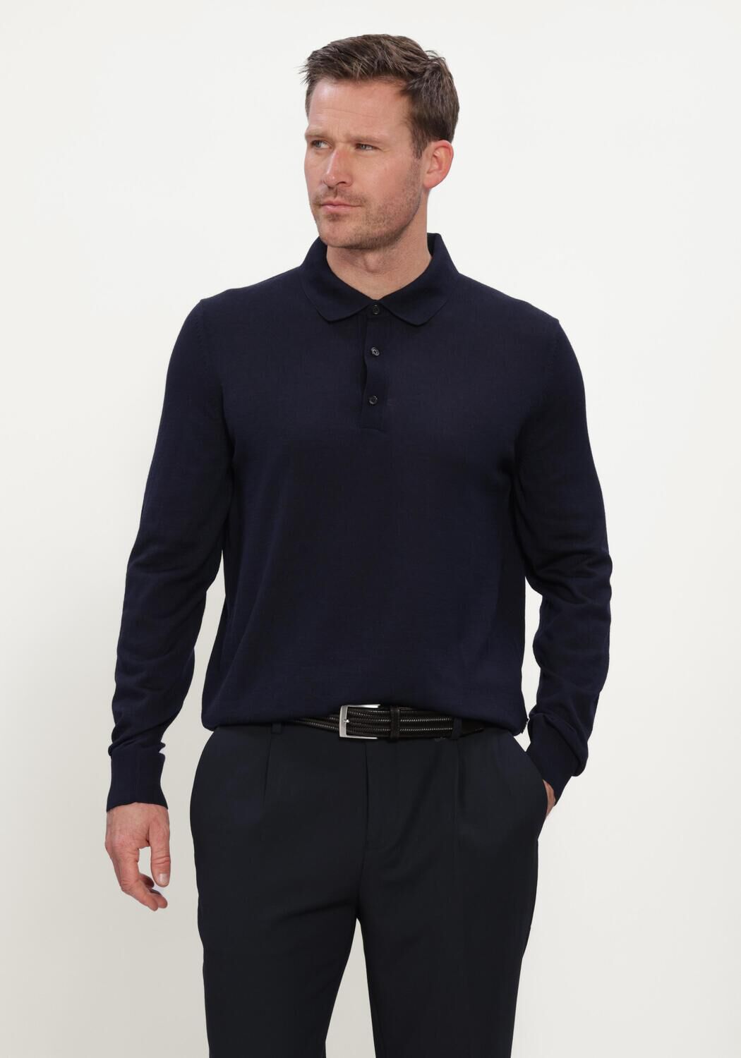 BOSS BLACK Pull H-LANCIONE Bleu fonc&eacute; - large