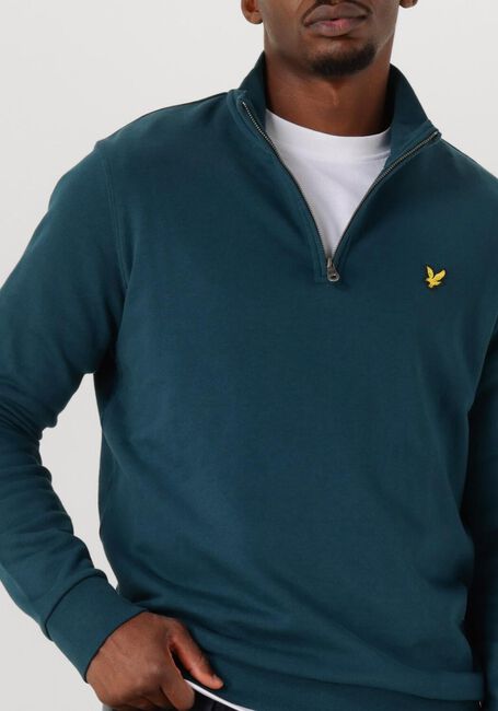 Blauwe LYLE & SCOTT Sweater LOOPBACK QUARTER ZIP SWEAT - large