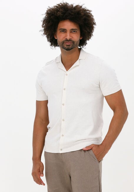 Gebroken wit SELECTED HOMME Casual overhemd SLHBERG SS KNIT CUBAN CARDIGAN - large