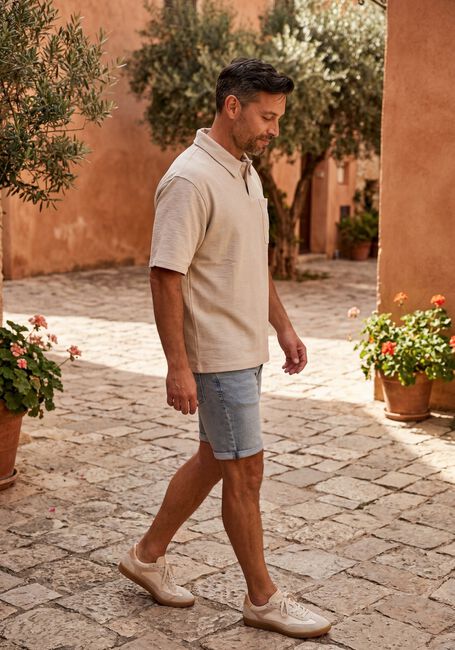 PURE PATH Pantalon courts THE STEVE SKINNY FIT SHORT en bleu - large