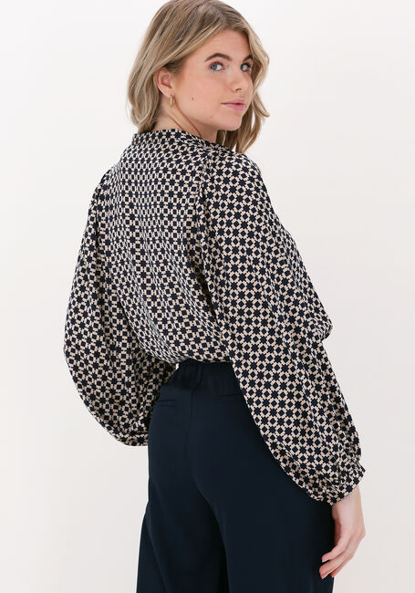 Donkerblauwe NEO NOIR  NANI SQUARE MIX BLOUSE - large