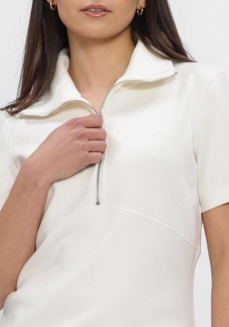 CALVIN KLEIN Mini robe SS SPACER MIXED MEDIA RIB MOCK &Eacute;cru - large