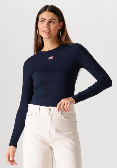 TOMMY JEANS TJW SLIM LS BADGE TEE EXT Hauts & T-shirts Bleu foncé - large