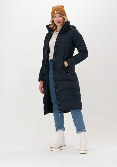 Donkerblauwe TOMMY HILFIGER Gewatteerde jas GLOBAL STRIPE DOWN MAXI - large