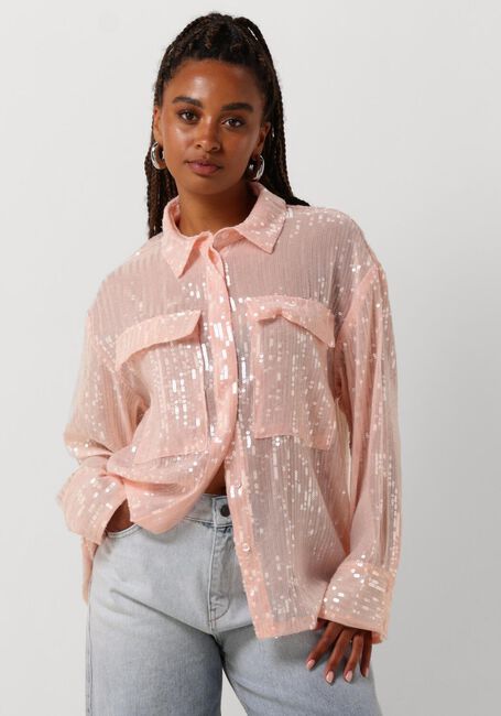 ALIX THE LABEL LADIES WOVEN SEQUIN BLOUSE Blouses en rose - large
