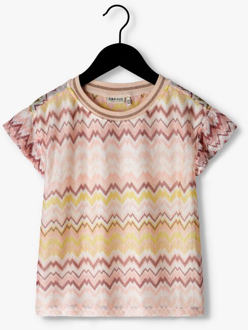 LIKE FLO T-shirt ZIGZAG RUFFLE TOP Rose clair - large