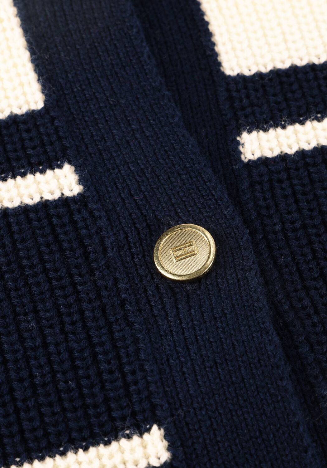 TOMMY HILFIGER Gilet CO CARDI STITCH C-NK LS CARDI Cr&egrave;me - large