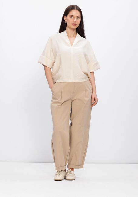 Gebroken wit SUMMUM Tops & T-shirts TOP SHORTS SLEEVES MODAL LINEN BLEND - large