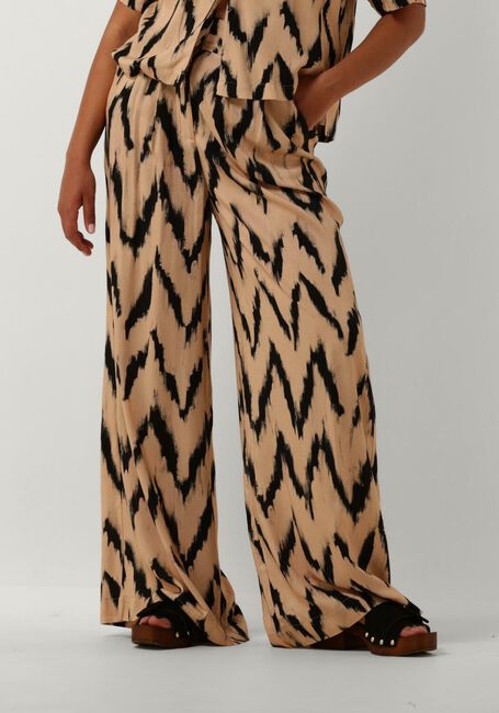 AAIKO Pantalon large FREDERIQUE IKAT VIS 528 en beige - large