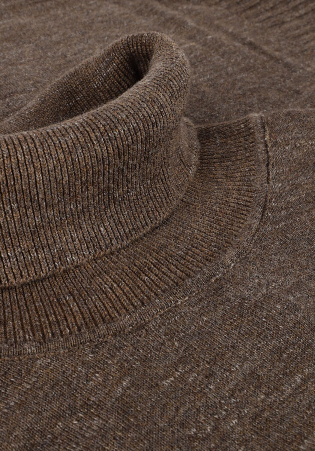 CAST IRON Col roul&eacute; TURTLENECK COTTON HEATHER PLATED en marron - large