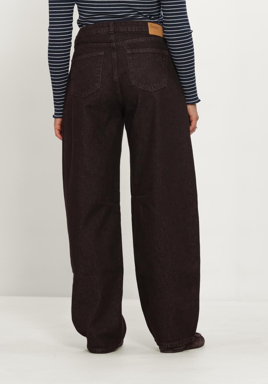 Bruine MY ESSENTIAL WARDROBE Wijde broek MWLANCE 188 HIGH BARREL - large